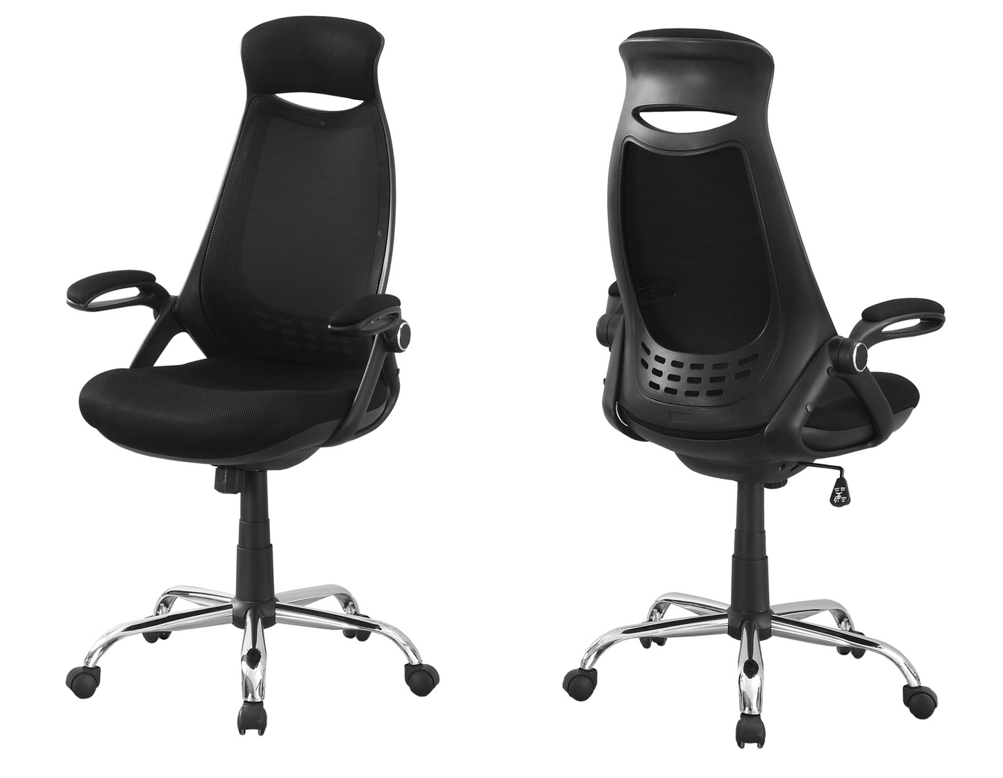 23.75" X 28" X 93.75" Black Foam Metal Office Chair With A High Back