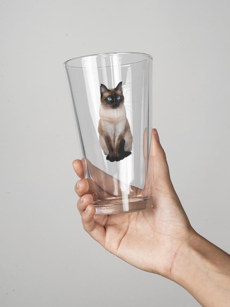Cute Kitten Sitting Pint Glass -SPIdeals Designs