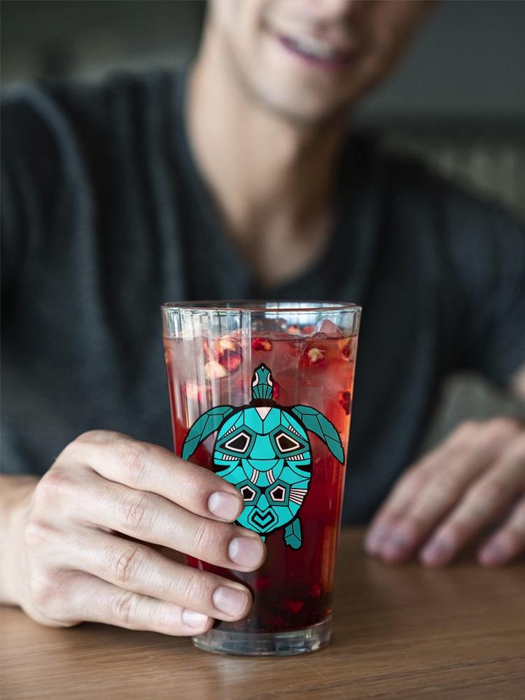 Turtle With A Pattern Pint Glass -SPIdeals Designs