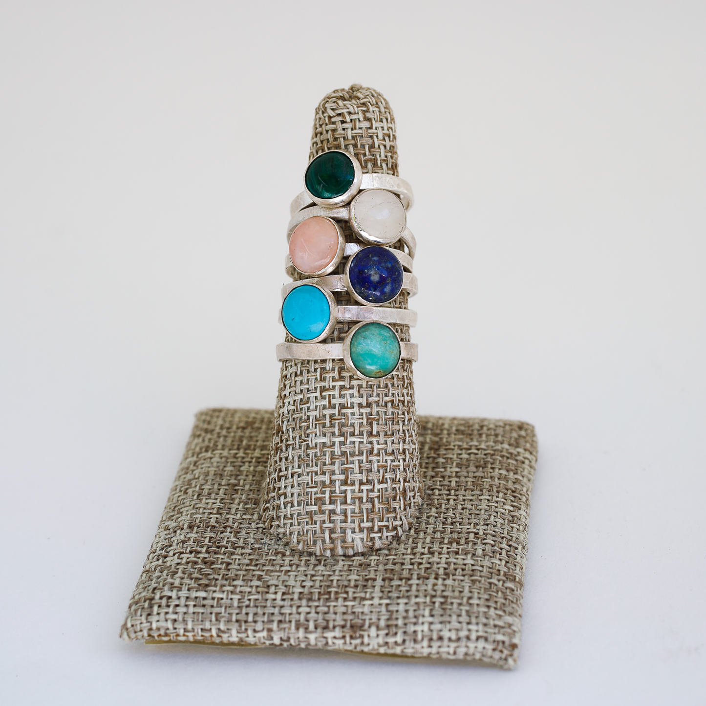 Limited Edition Gemstone Stacking Rings - Opal, Chrysoprase, Lapis, Malachite or Moonstone