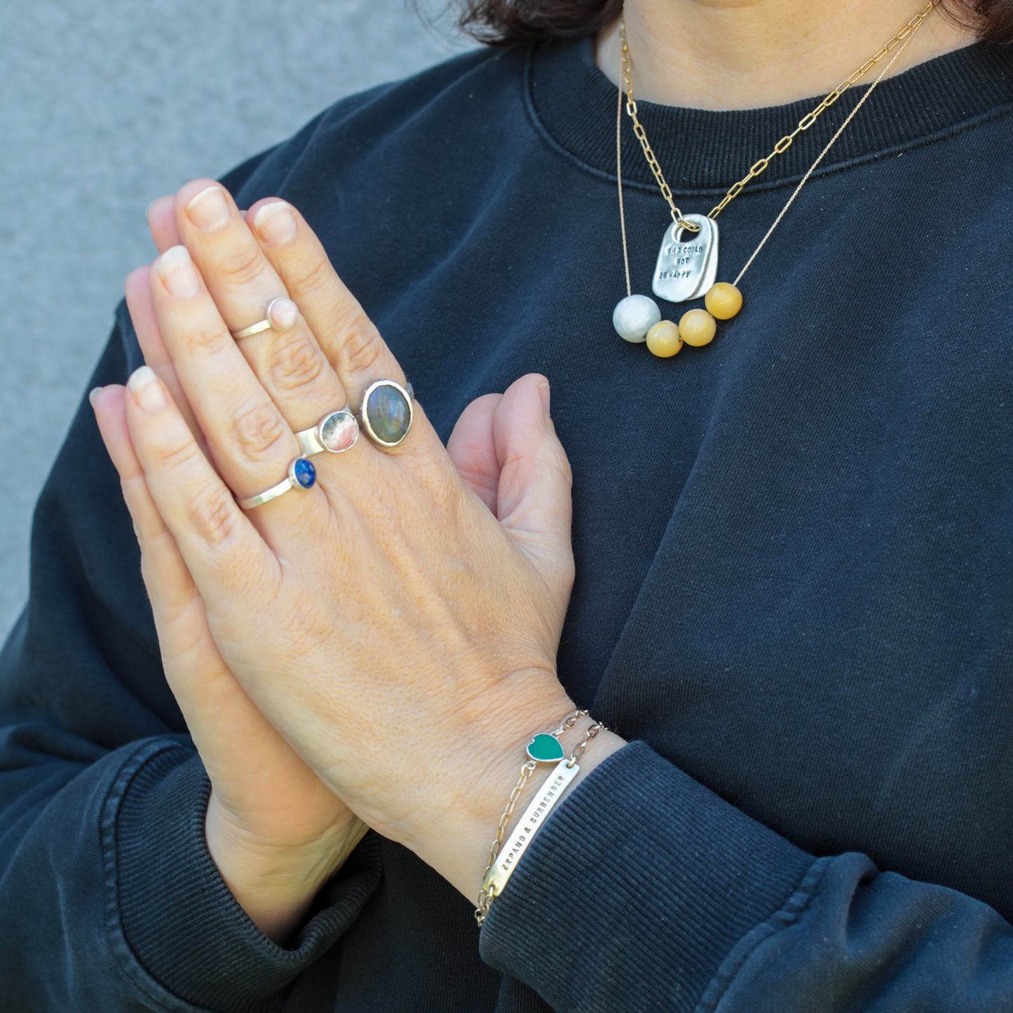 Limited Edition Gemstone Stacking Rings - Opal, Chrysoprase, Lapis, Malachite or Moonstone