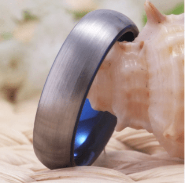 Grey Black Wedding Engagement Ring for Couple