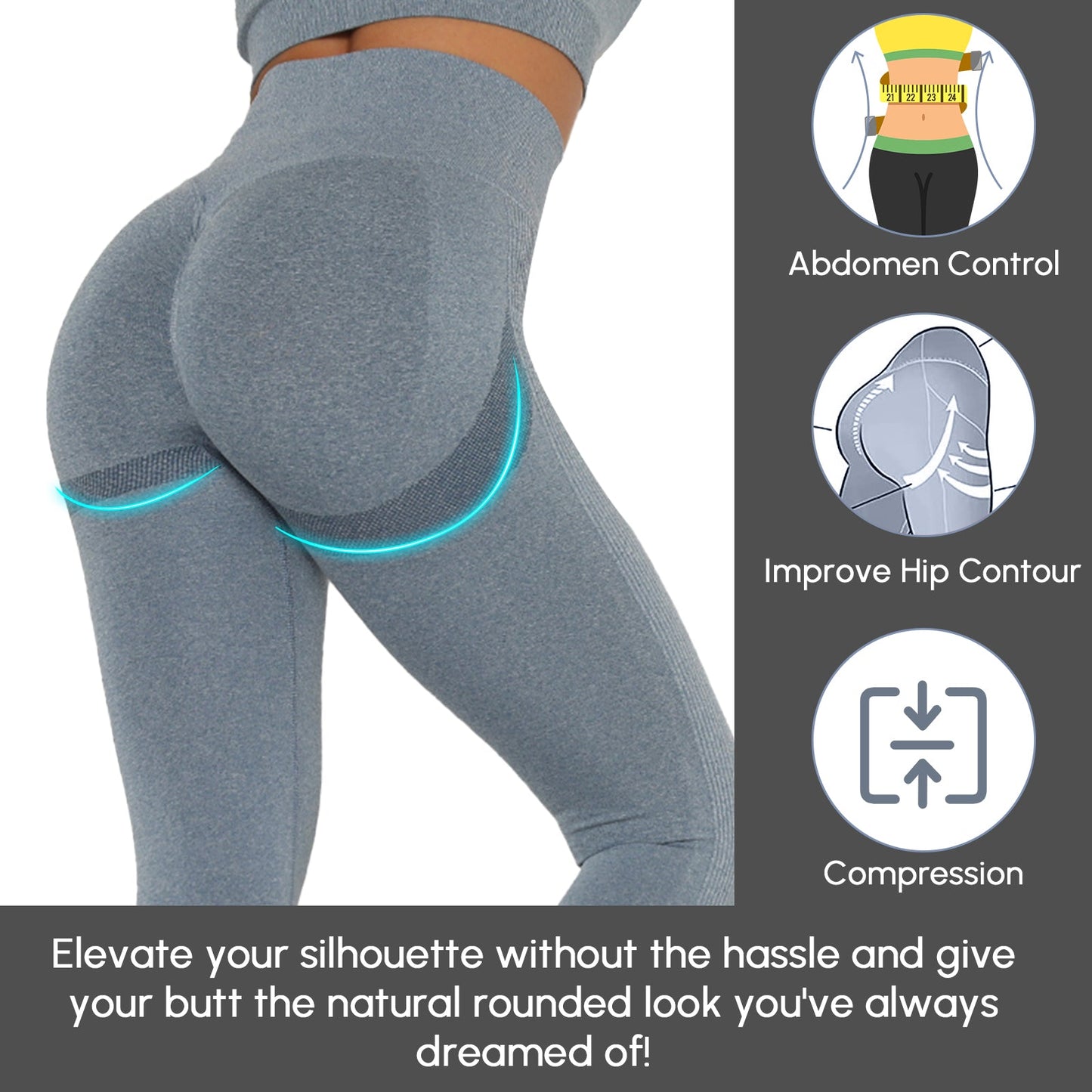 Bodychum Women's Butt Llifting Leggings High Waist Workout Yoga Pants