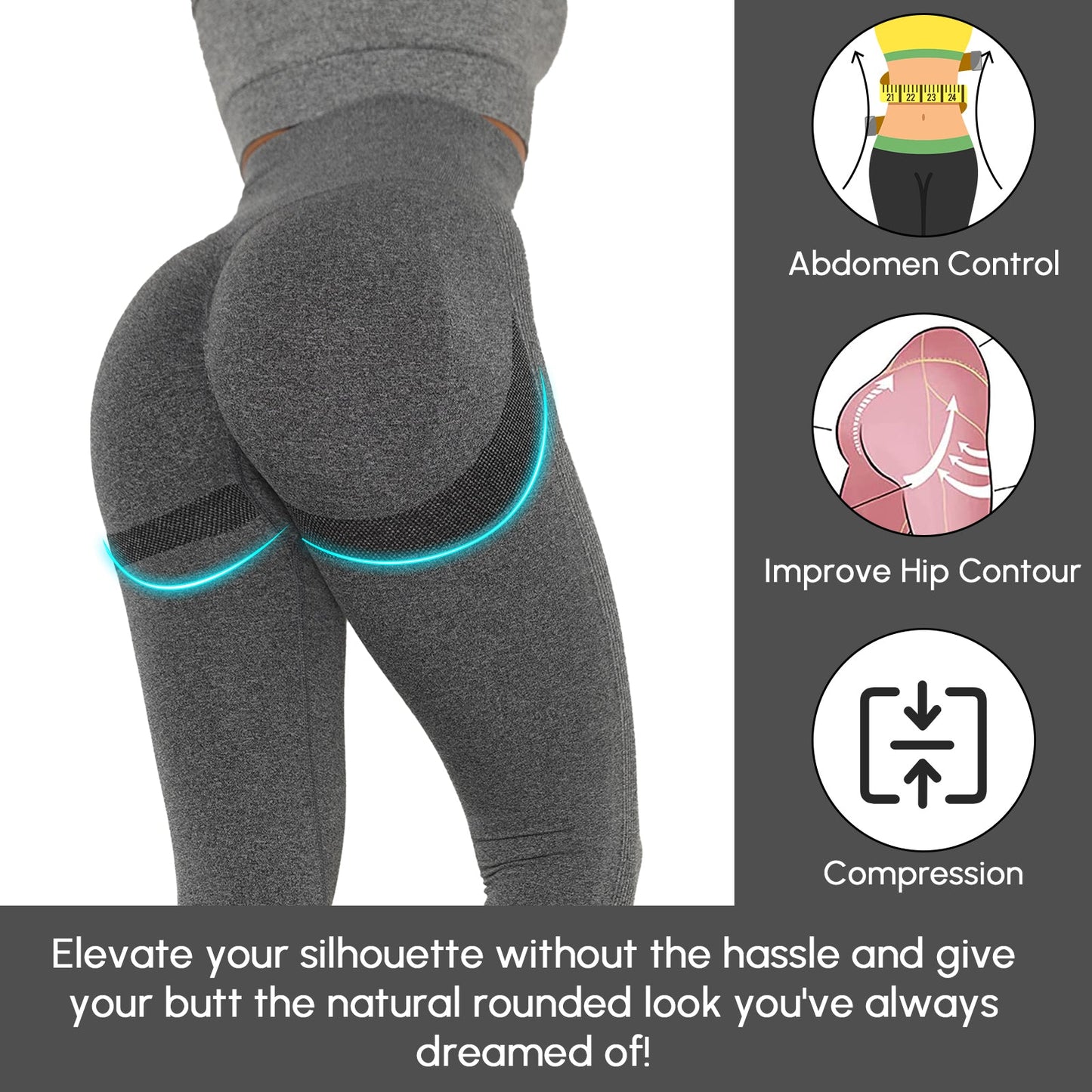 Bodychum Women's Butt Llifting Leggings High Waist Workout Yoga Pants