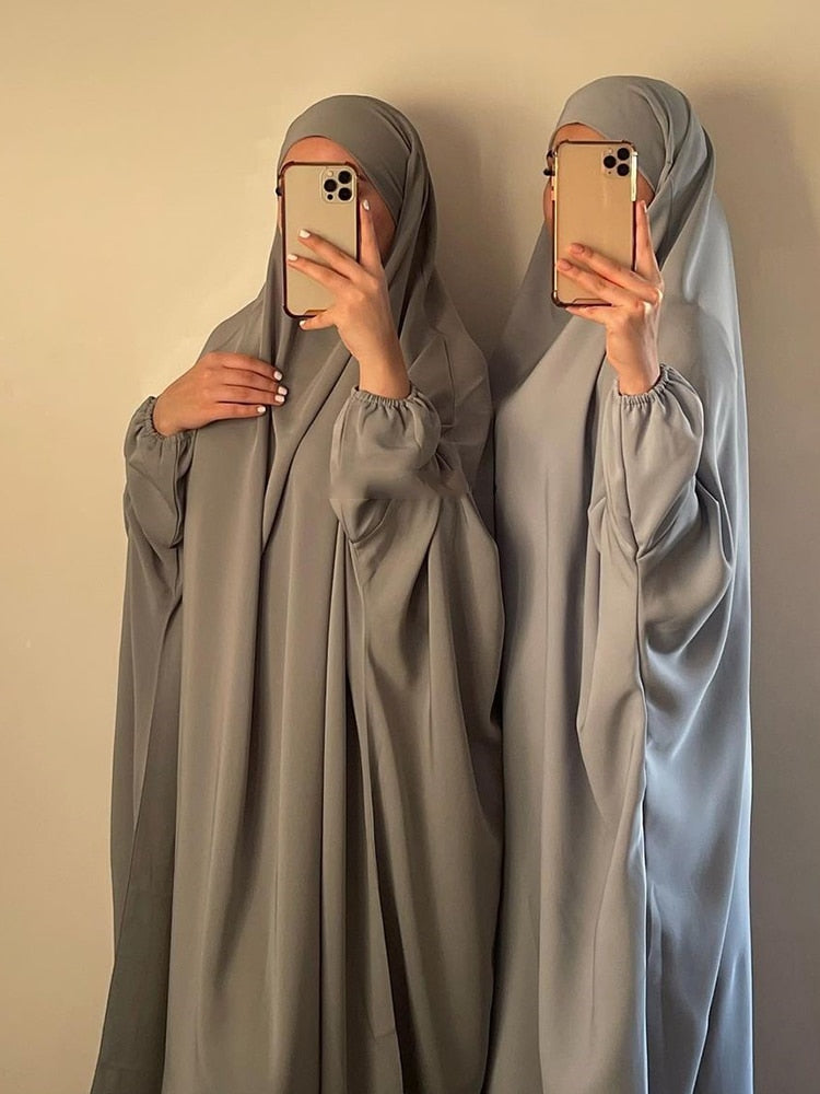Eid Hooded Muslim Women One Piece Jilbab Long Khimar Hijab Dress Prayer Garment Abaya Ramadan Gown Abayas Islamic Clothes Niqab