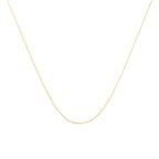Solid 10K Yellow Gold 0.5mm Slim and Dainty Unisex 18" Rope Chain Necklace