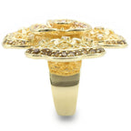 0W312 - Gold Brass Ring with AAA Grade CZ  in Multi Color