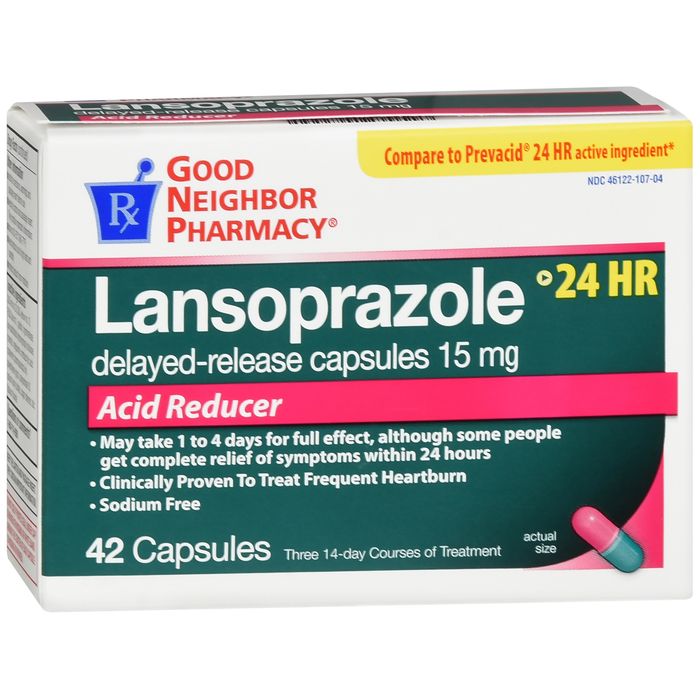 GNP Lansoprazole 15mg DR Capsules – Acid Reducer – 42 Count