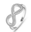 Style: Ring 9, Packaging: With Box - Infinity Jewelry Sets Necklace Earring Bracelet With Diamond