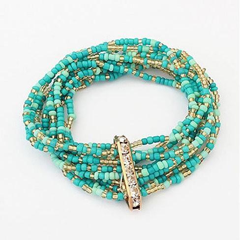 Color: Copper Brown - Bohemian Bead Bracelet in Springy Colors