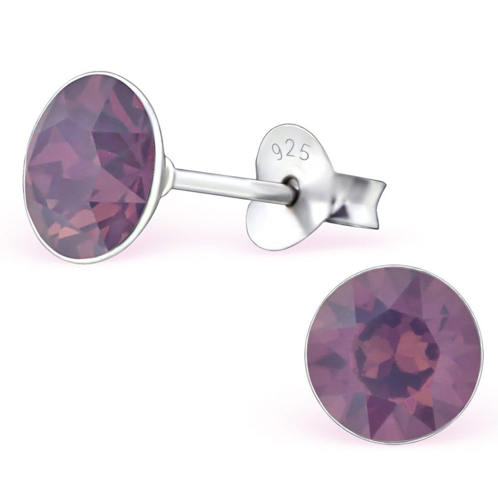 Silver Round Stud Earrings