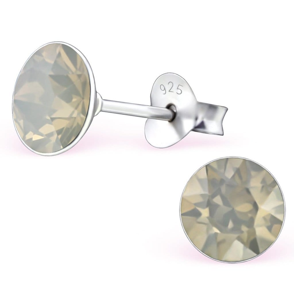 Silver Round Stud Earrings