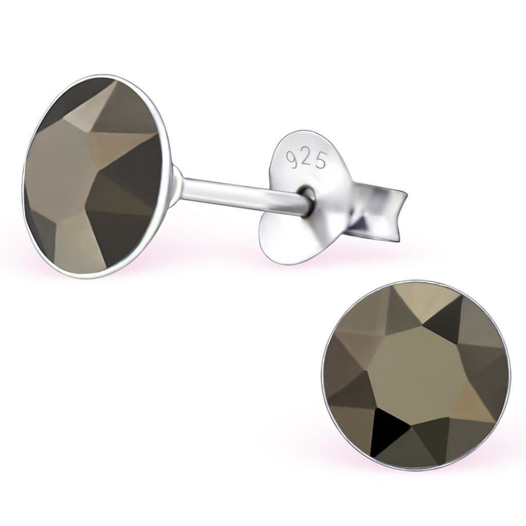 Silver Round Stud Earrings