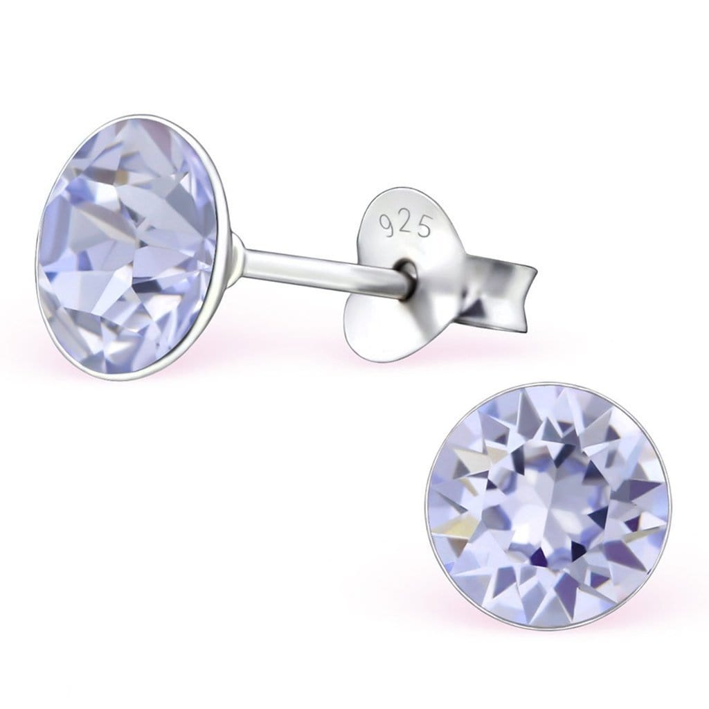 Silver Round Stud Earrings