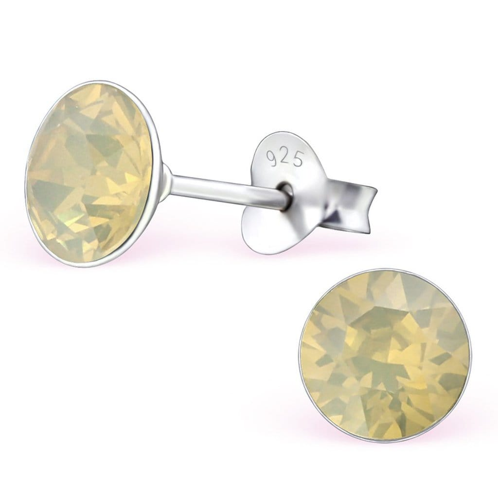 Silver Round Stud Earrings