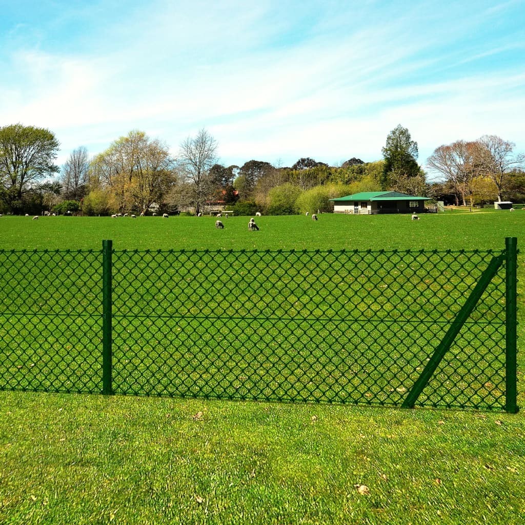 Chain Link Fence with Posts Spike Steel 2.6ftx82ft