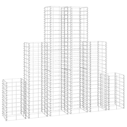 6 Piece Gabion Set Galvanized Wire