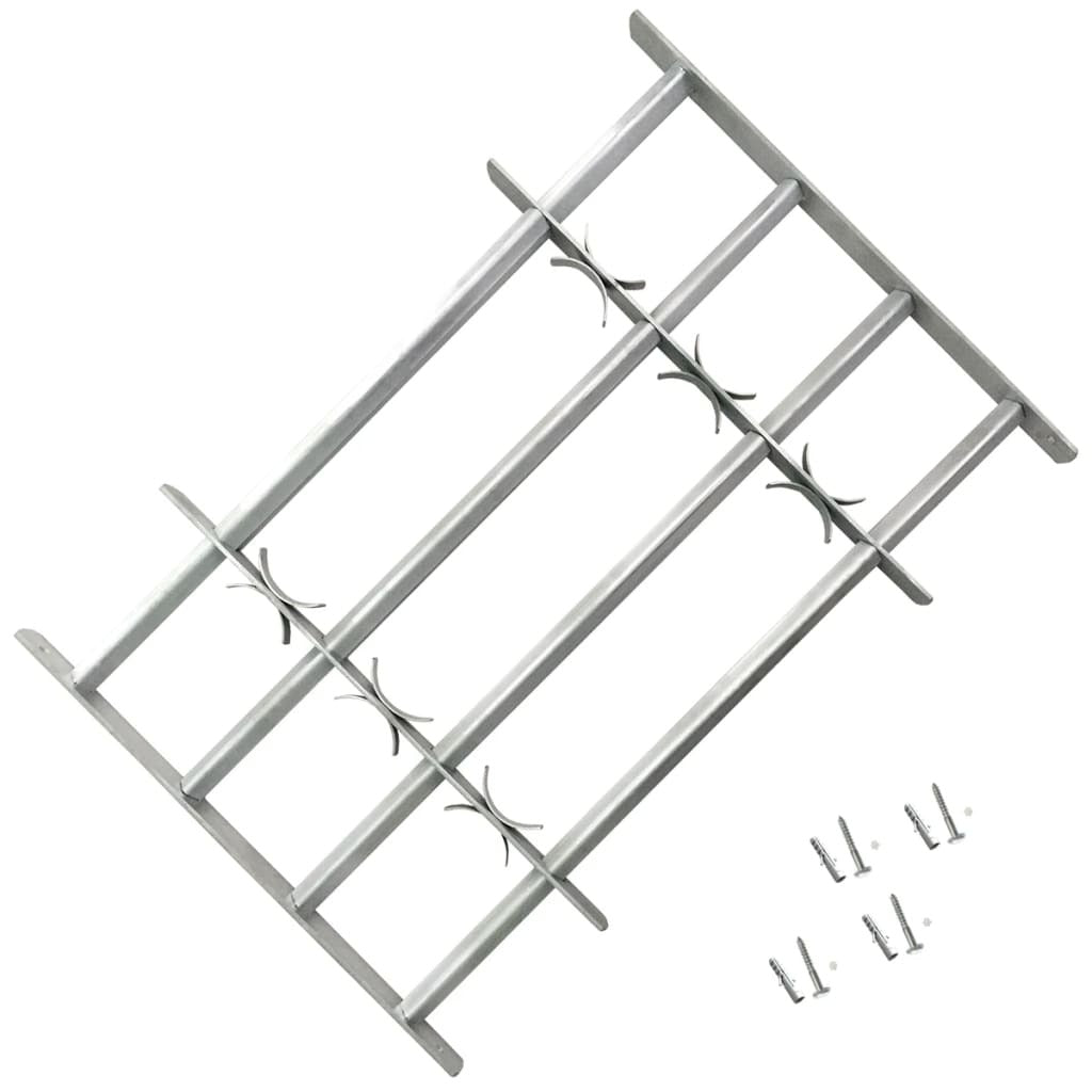 Adjustable Security Grille for Windows with 4 Crossbars 27.6"-41.3