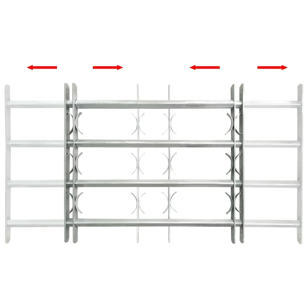 Adjustable Security Grille for Windows with 4 Crossbars 27.6"-41.3