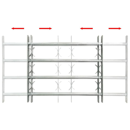 Adjustable Security Grille for Windows with 4 Crossbars 27.6"-41.3
