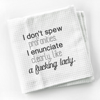 Don't Spew Profanities Funny Kitchen Towel Sayings | Funny Sarcastic Dish Towel with Quote | Housewarming Gift for Cook