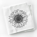 Sunflower Kitchen Towel, Flower Dish Towel, Gift for Cook, Waffle Weave Towel, Sunflower Hand Towel, Kitchen Gifts, Decorative Towel