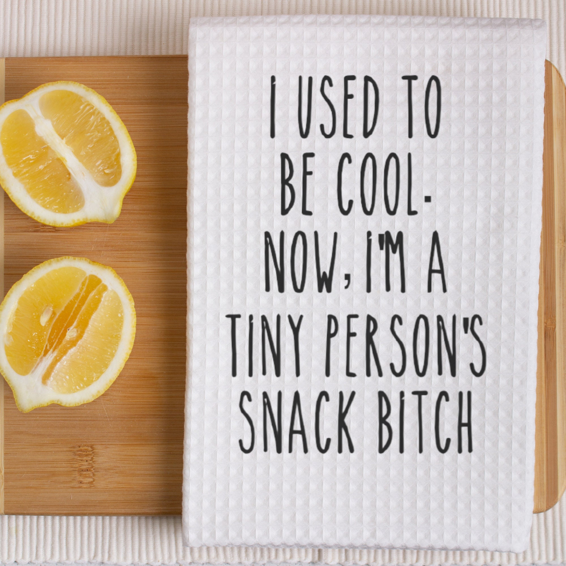 Mom Life Funny Tea Towel | Funny Kitchen Towel with Quote | Funny Towel Sayings for Mom Cook Gift