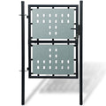 Black Single Door Fence Gate 39.4x49.2