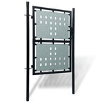 Black Single Door Fence Gate 39.4x49.2