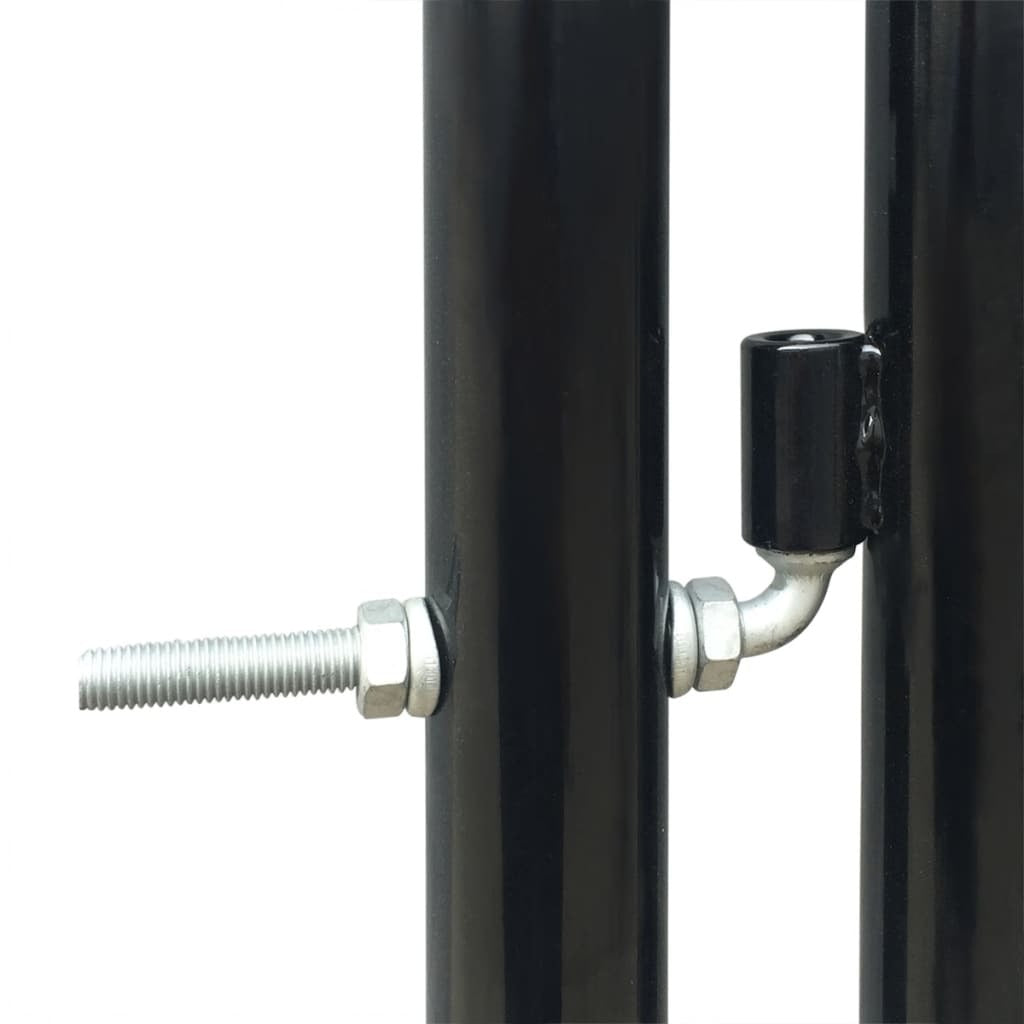 Black Single Door Fence Gate 39.4x49.2