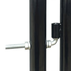 Black Single Door Fence Gate 39.4x49.2