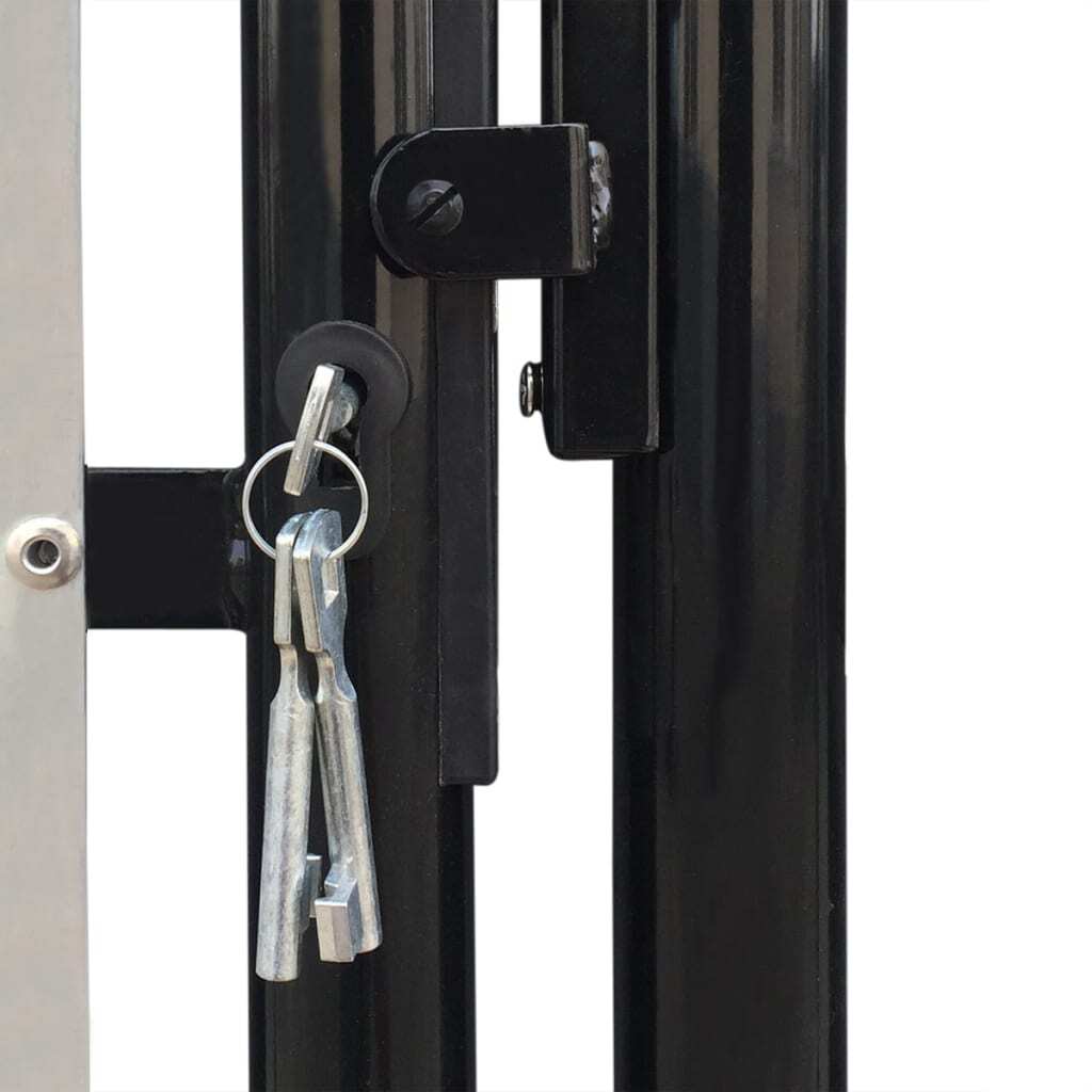 Black Single Door Fence Gate 39.4x49.2