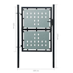Black Single Door Fence Gate 39.4x49.2
