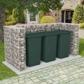 Gabion Triple Wheelie Bin Surround Steel 98.4"x39.4"x47.2