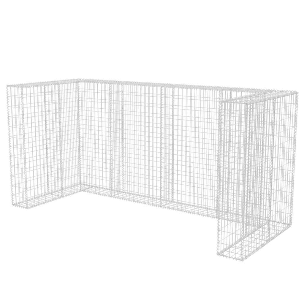 Gabion Triple Wheelie Bin Surround Steel 98.4"x39.4"x47.2