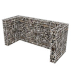 Gabion Triple Wheelie Bin Surround Steel 98.4"x39.4"x47.2