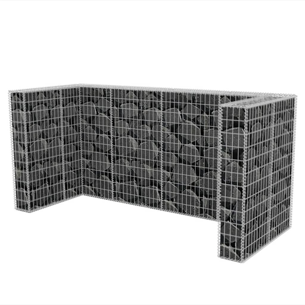Gabion Triple Wheelie Bin Surround Steel 98.4"x39.4"x47.2