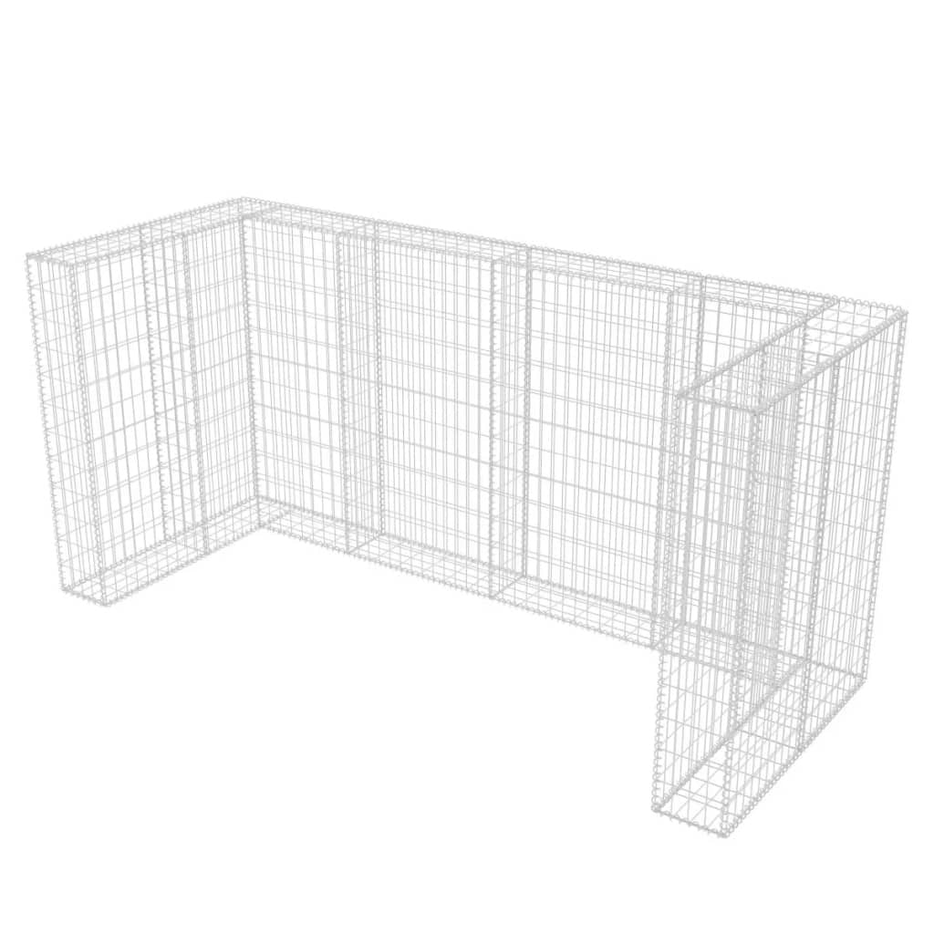 Gabion Triple Wheelie Bin Surround Steel 98.4"x39.4"x47.2