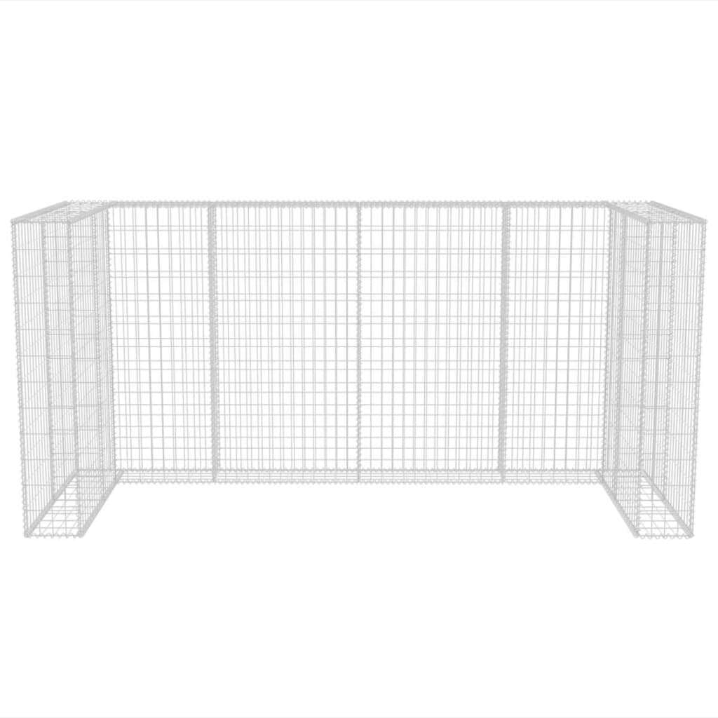 Gabion Triple Wheelie Bin Surround Steel 98.4"x39.4"x47.2