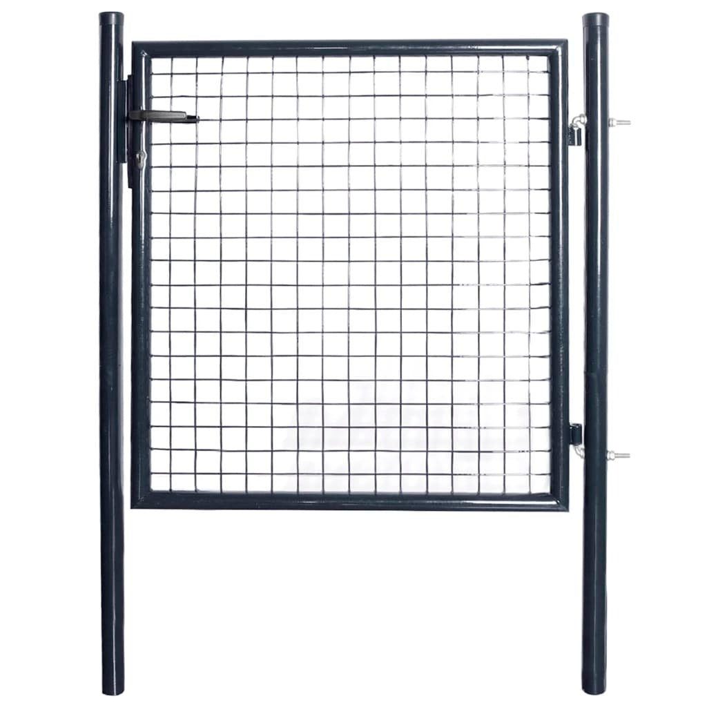 Mesh Garden Gate Galvanised Steel 39.4x39.4" Grey