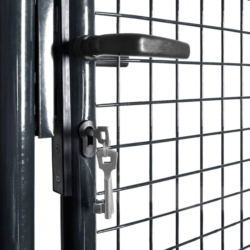 Mesh Garden Gate Galvanised Steel 39.4x39.4" Grey