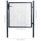 Mesh Garden Gate Galvanised Steel 39.4x39.4" Grey