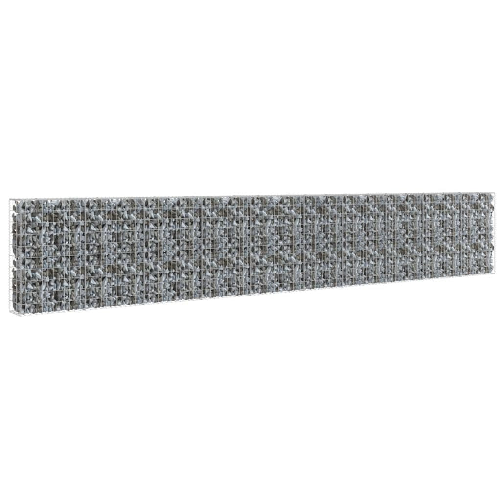 Gabion Wall with Covers Galvanized Steel 236"x11.8"x39.4