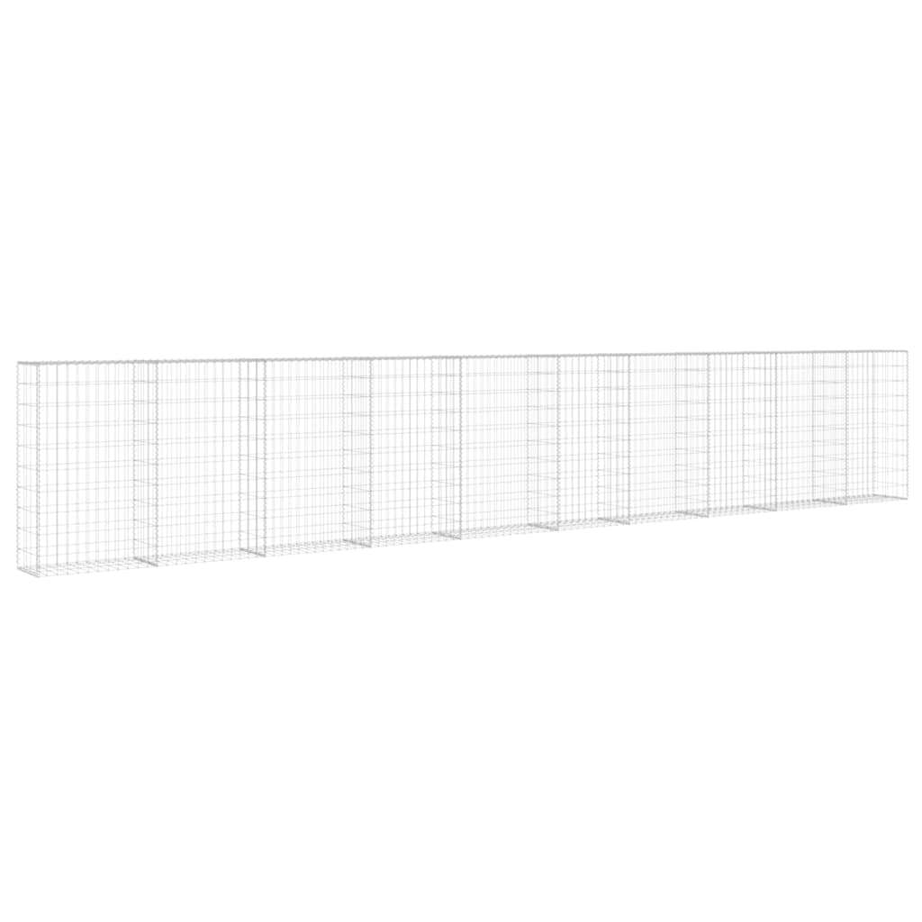 Gabion Wall with Covers Galvanized Steel 236"x11.8"x39.4