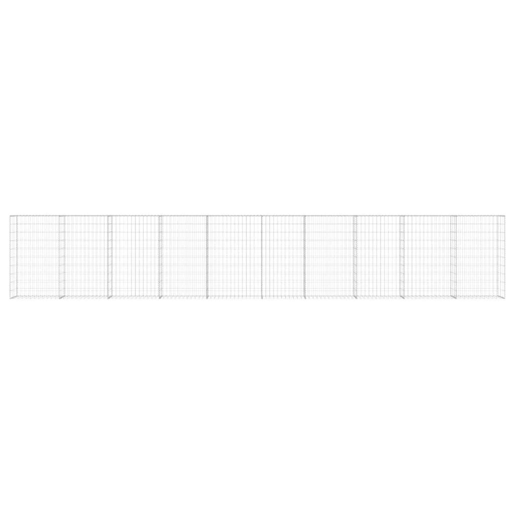 Gabion Wall with Covers Galvanized Steel 236"x11.8"x39.4