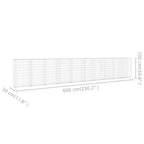 Gabion Wall with Covers Galvanized Steel 236"x11.8"x39.4