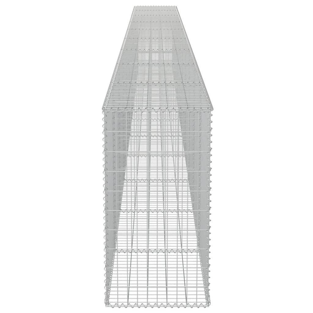 Gabion Wall with Covers Galvanized Steel 354"x19.7"x39.4
