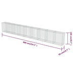 Gabion Wall with Covers Galvanized Steel 354"x19.7"x39.4