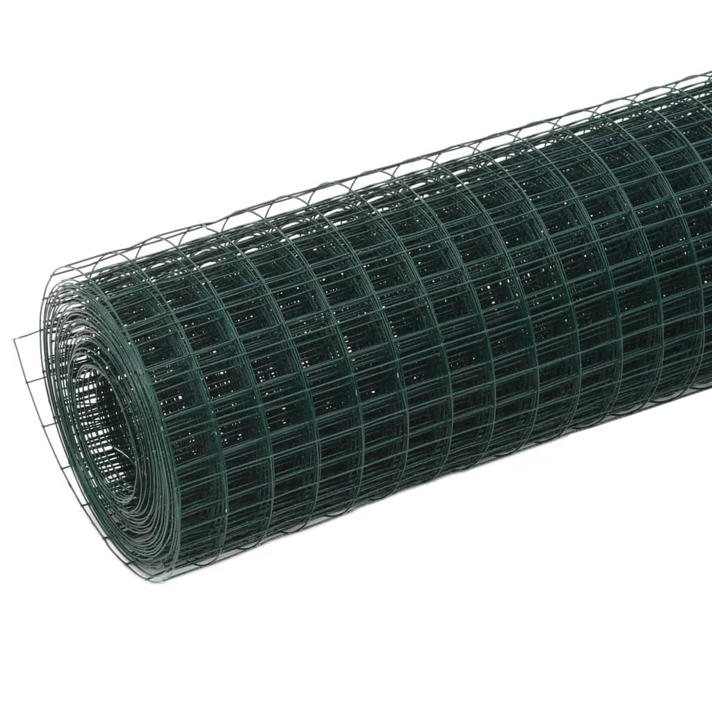 Chicken Wire Fence Steel with PVC Coating 82'x4.9'Green