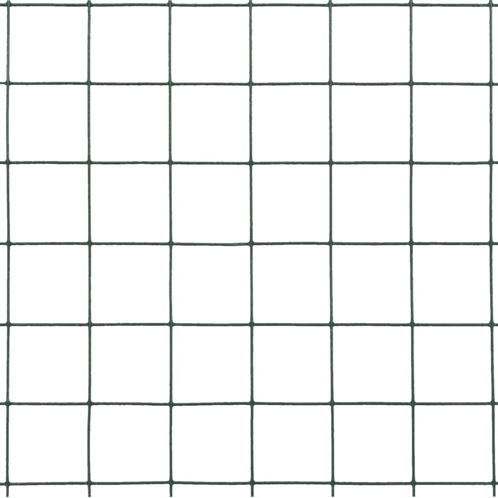 Chicken Wire Fence Steel with PVC Coating 82'x4.9'Green